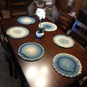 6pc Crochet Placemat Set, Placemats, Kitchen Decor, Home Decor, Handmade Gifts